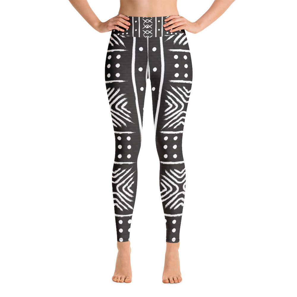 Black Mud Cloth Inspired Yoga Leggings II