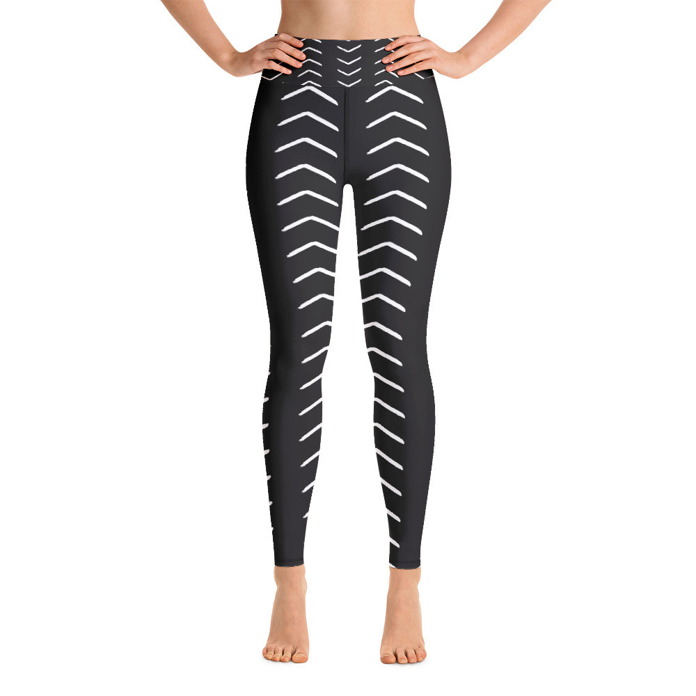 Black Mud Cloth Inspired Yoga Leggings