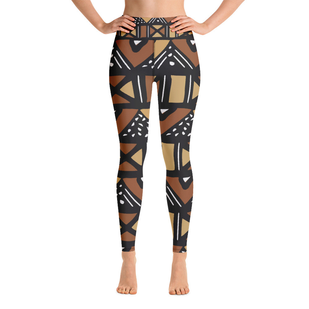 Mud Cloth Inspired Yoga Leggings