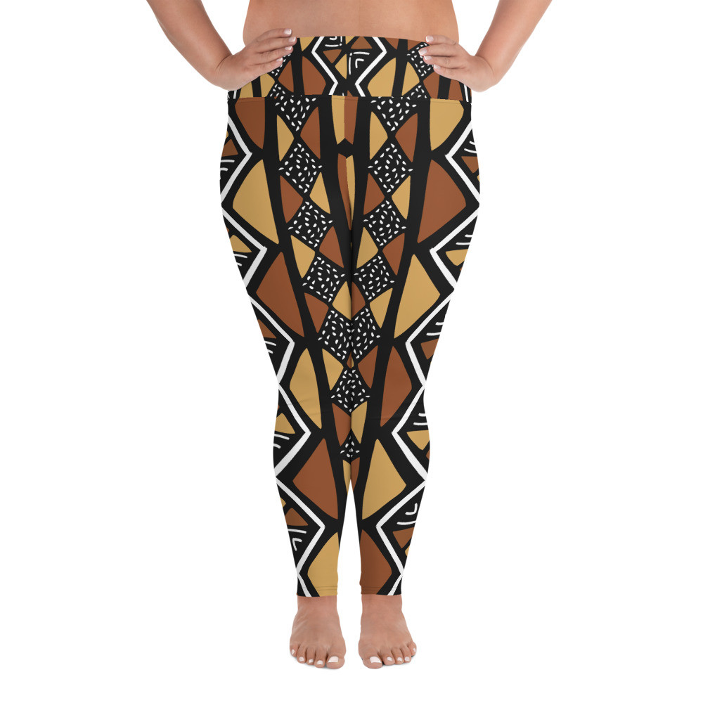 Mud Cloth Inspired Plus Size Leggings II