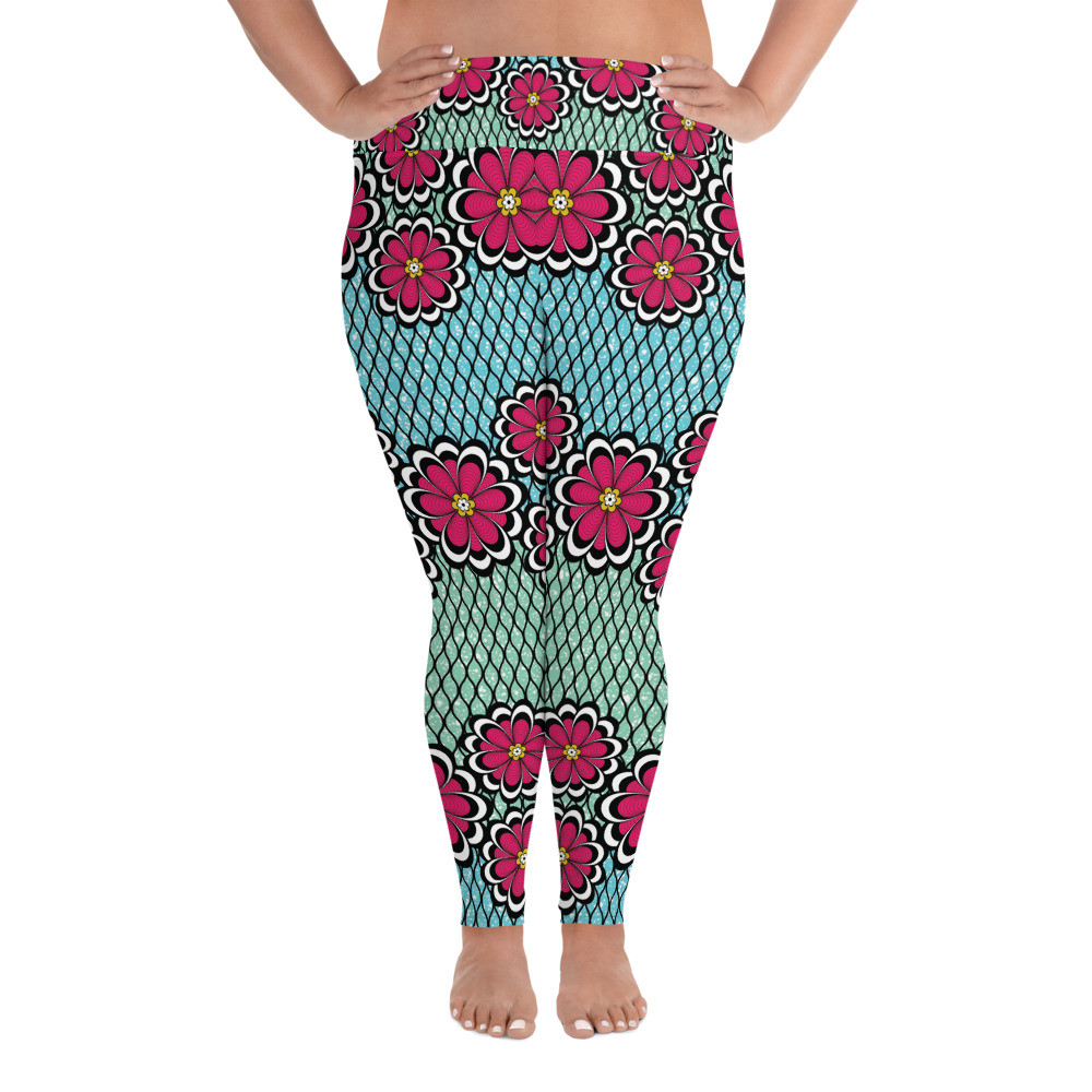 Pink Flowers Plus Size Leggings