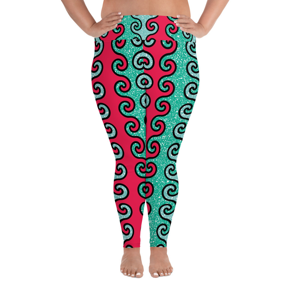 Intertwined Curls Plus Size Leggings