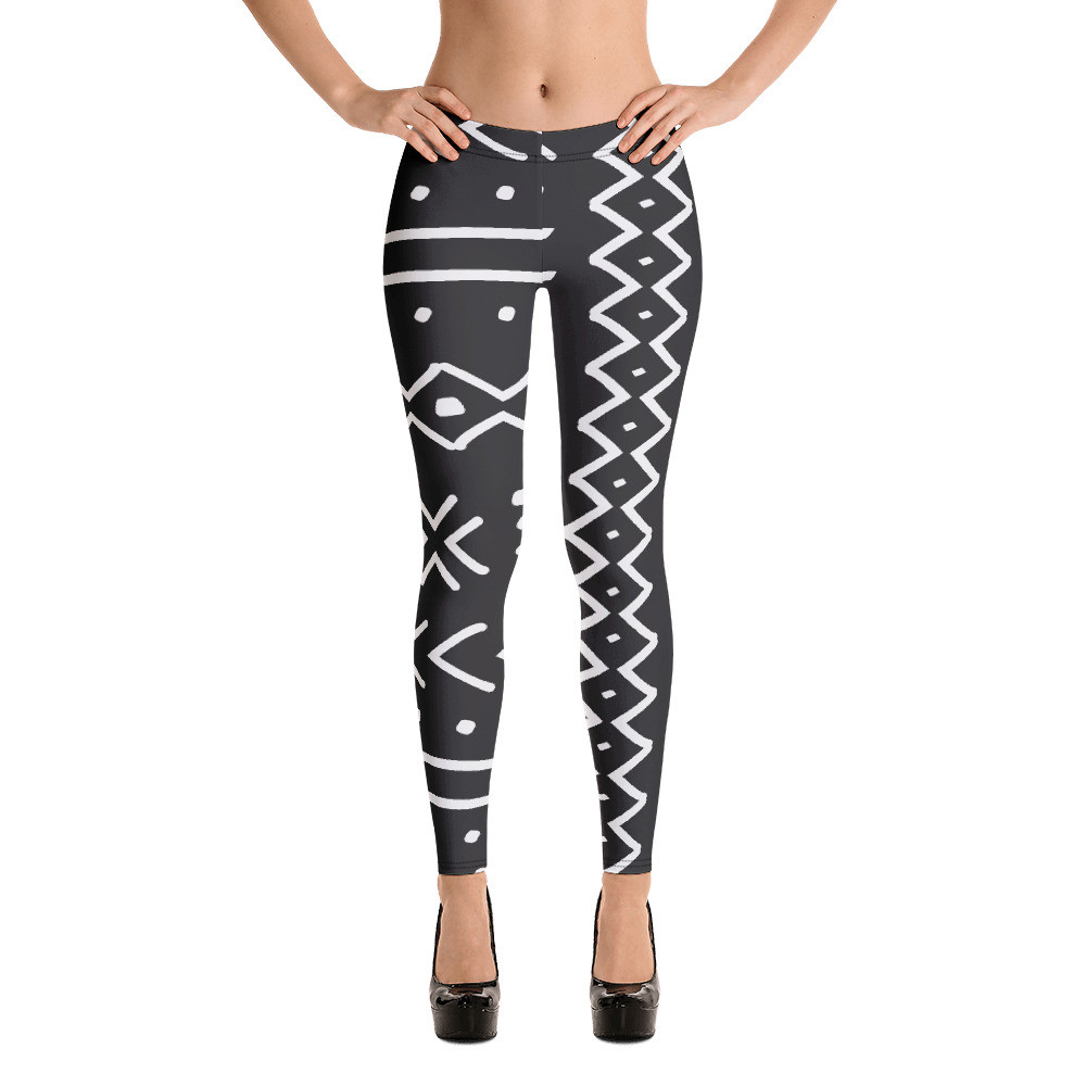 Black Mud Cloth Inspired Leggings V