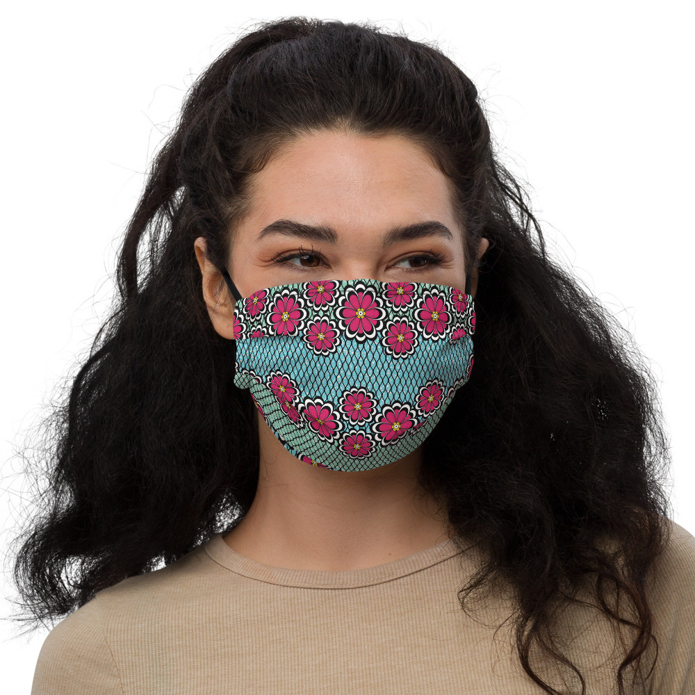 Pink Flowers face mask