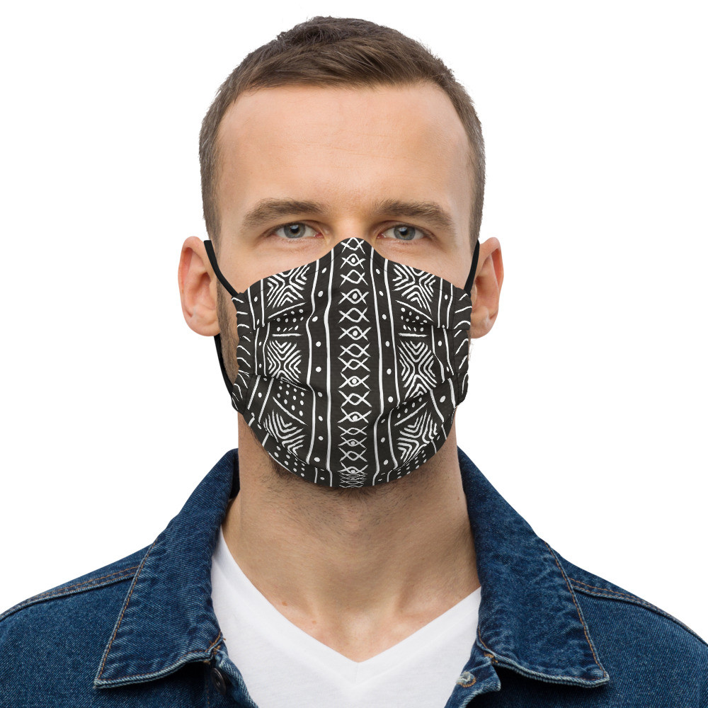 Black Mud Cloth Inspired face mask II