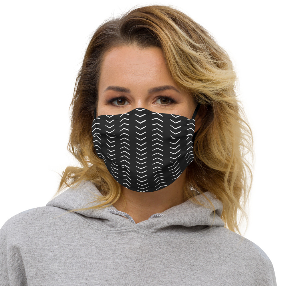 Black Mud Cloth Inspired face mask
