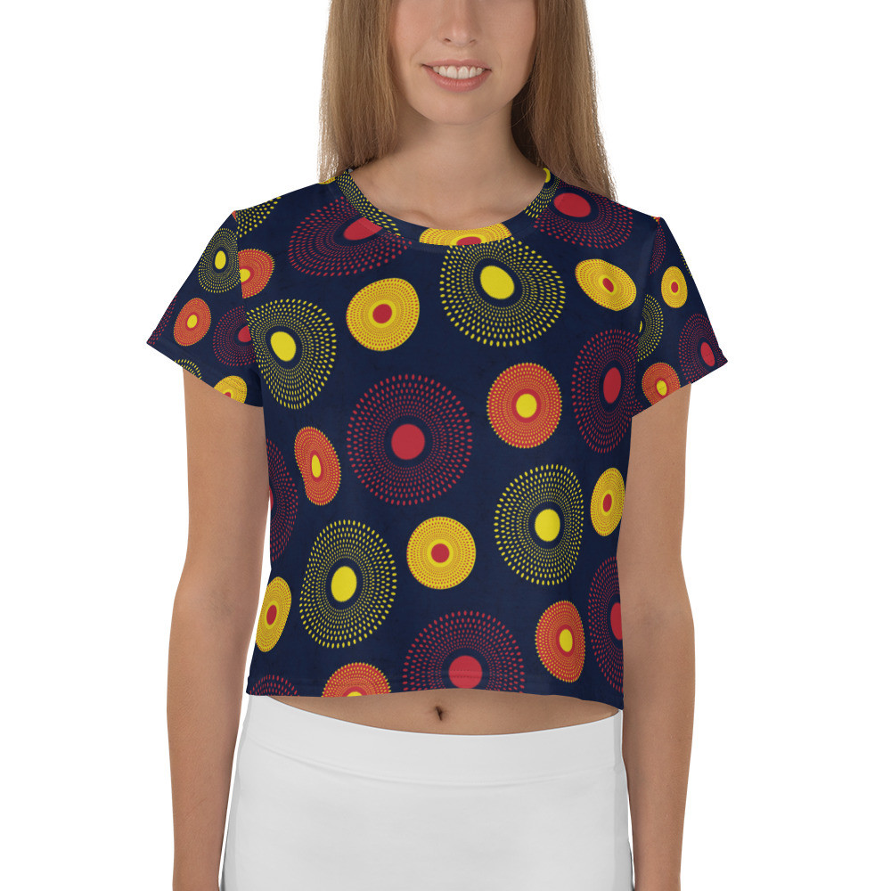 Ankara Circles Crop Tee
