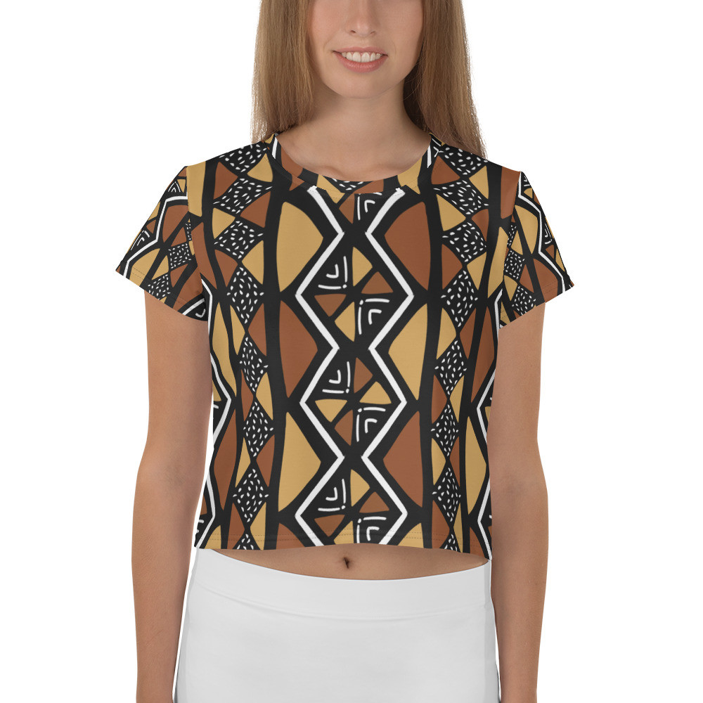 Mud Cloth Inspired Crop Tee II