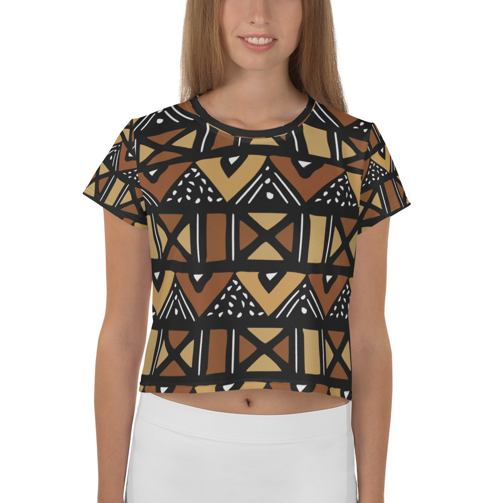 Mud Cloth Crop Tee