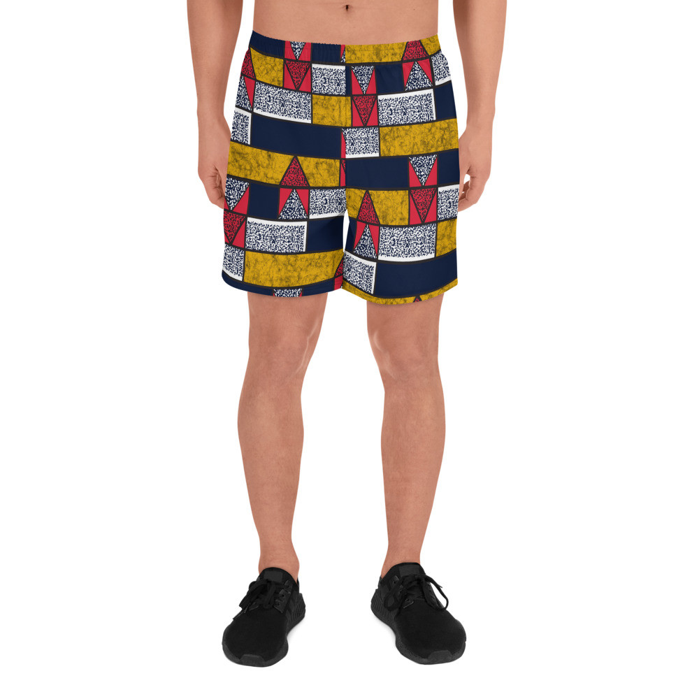  Men's Bricks Inspired Athletic Long Shorts