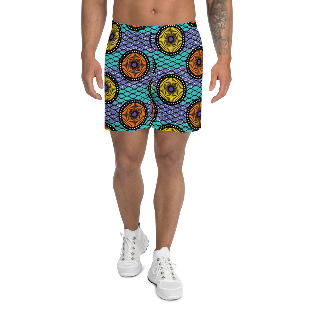 Men's Ankara Circles Athletic Long Shorts II
