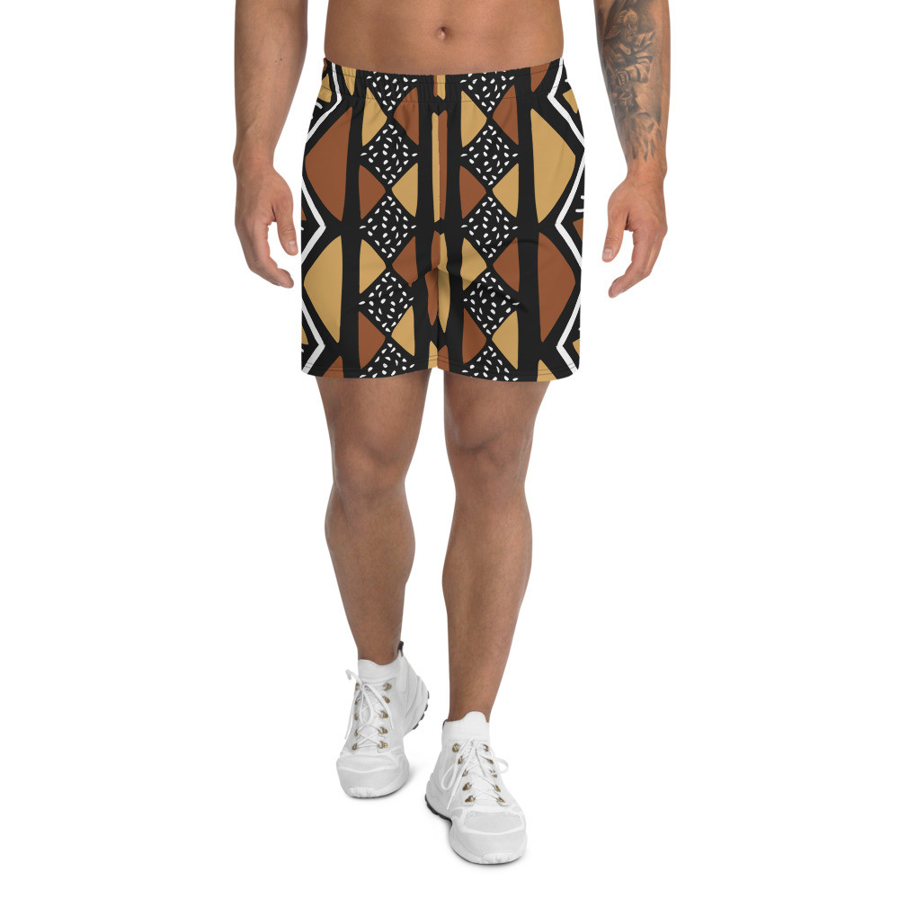 Men's Mud Cloth Inspired Athletic Long Shorts II