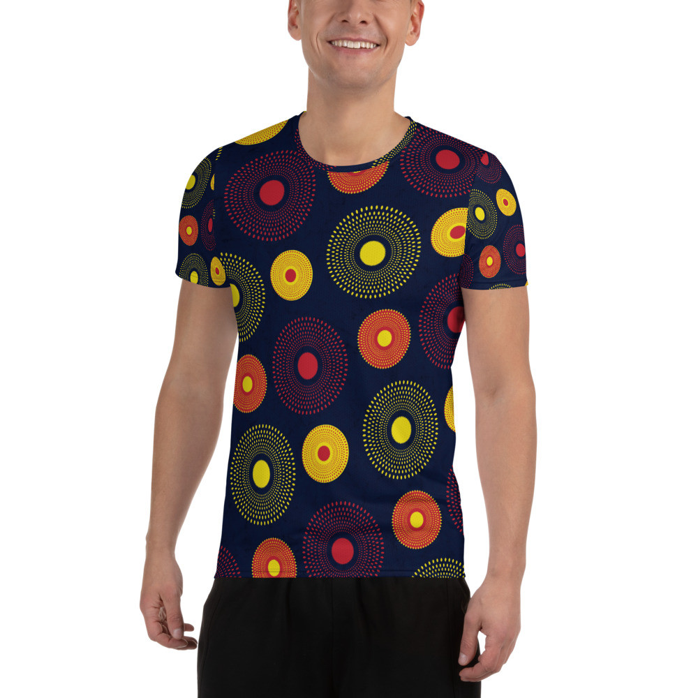 Men's Ankara Circles Athletic T-shirt