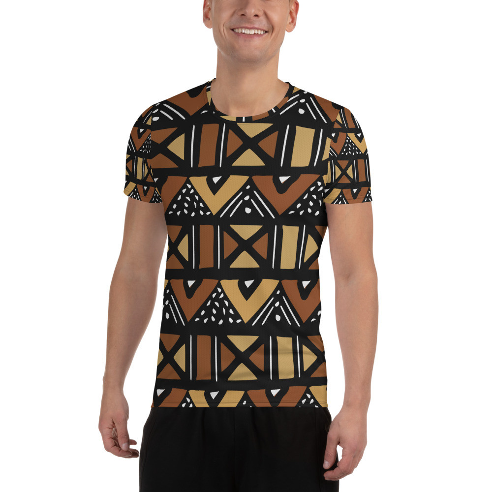  Men's Mud Cloth Inspired Athletic T-shirt
