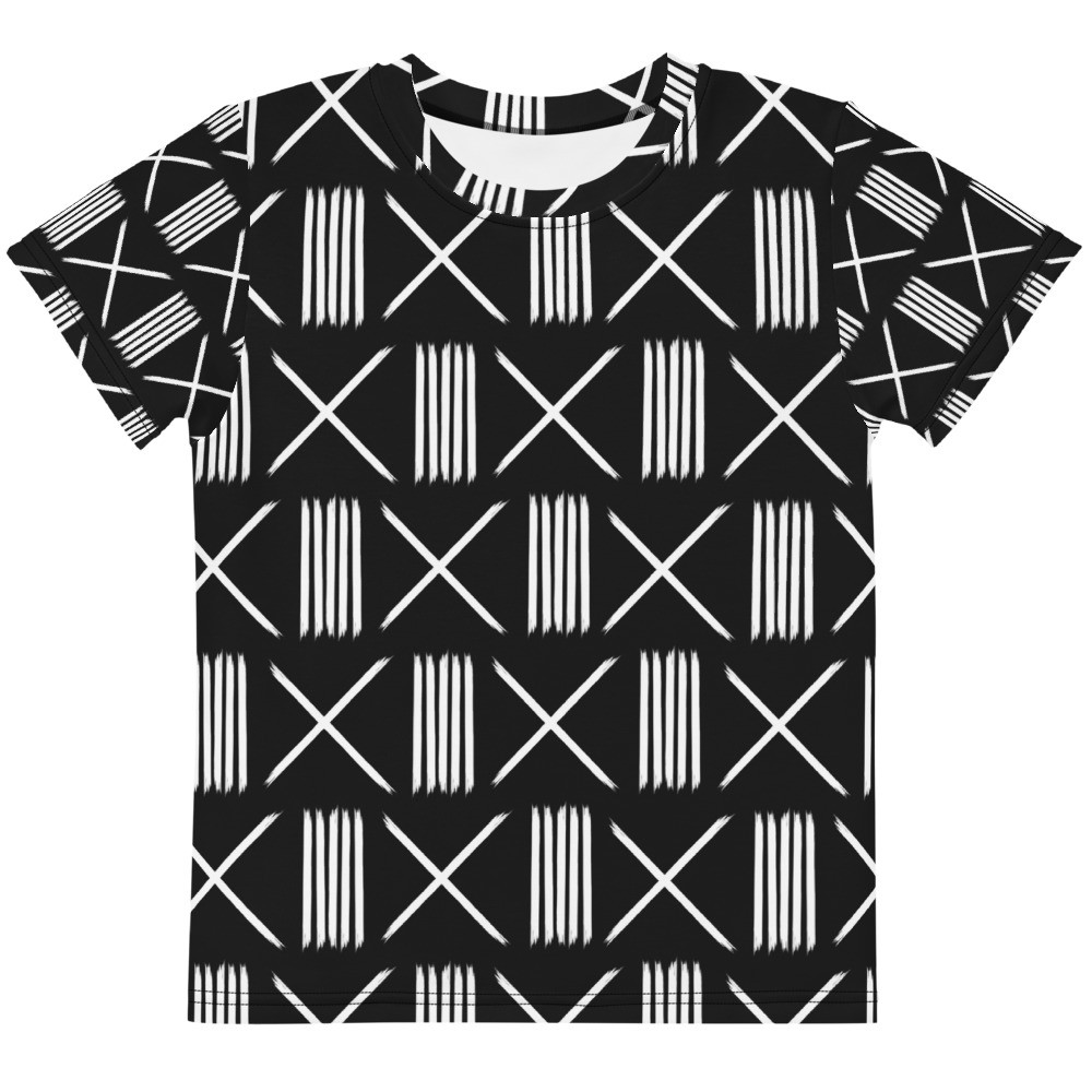 Kids Black Mud Cloth Inspired t-shirt III