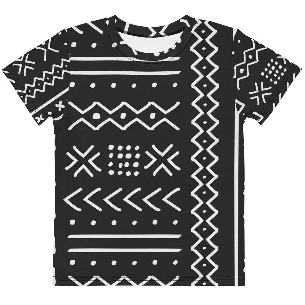 Kids Black Mud Cloth Inspired t-shirt V
