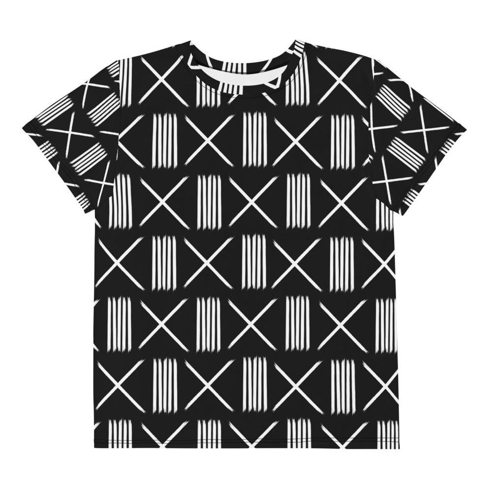 Youth Black Mud Cloth Inspired t-shirt III