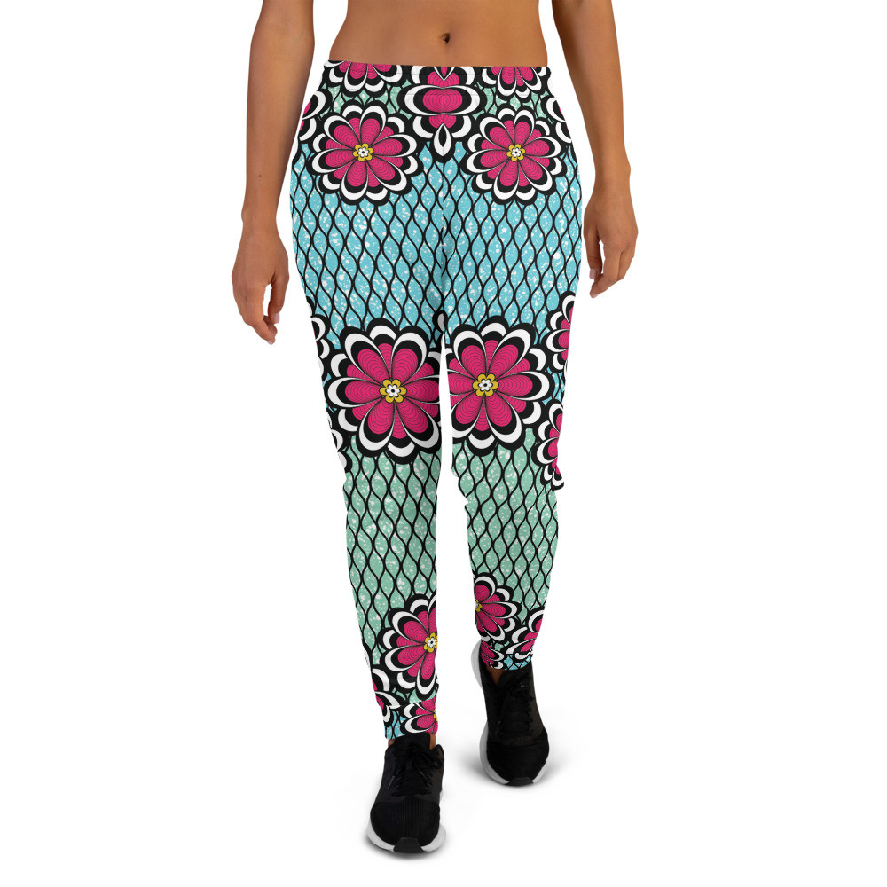 Women's Pink Flowers Joggers