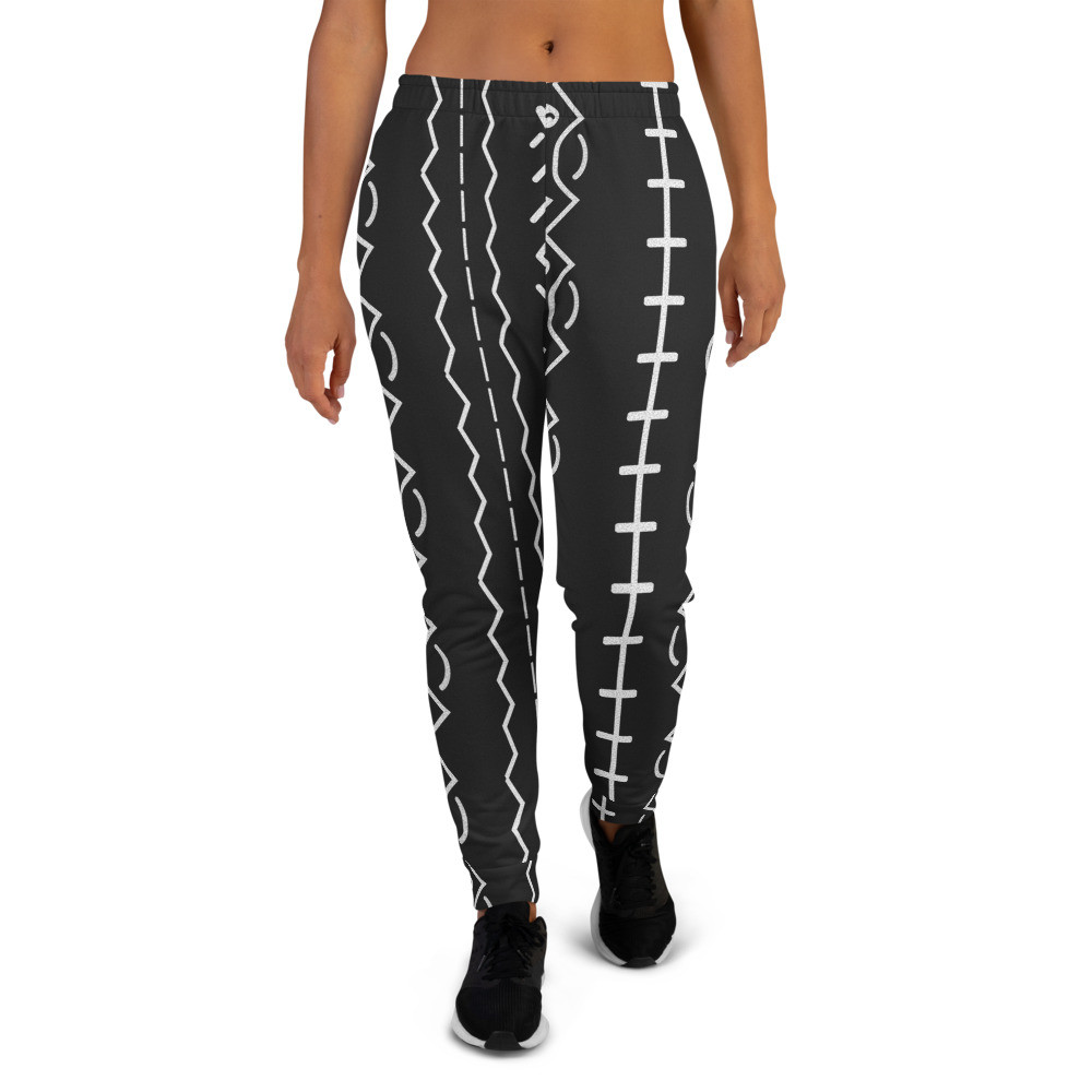 Women's Black Mud Cloth Inspired Joggers IV