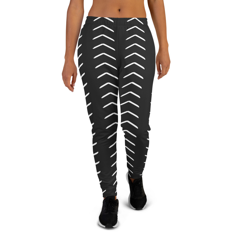 Women's Black Mud Cloth Inspired Joggers