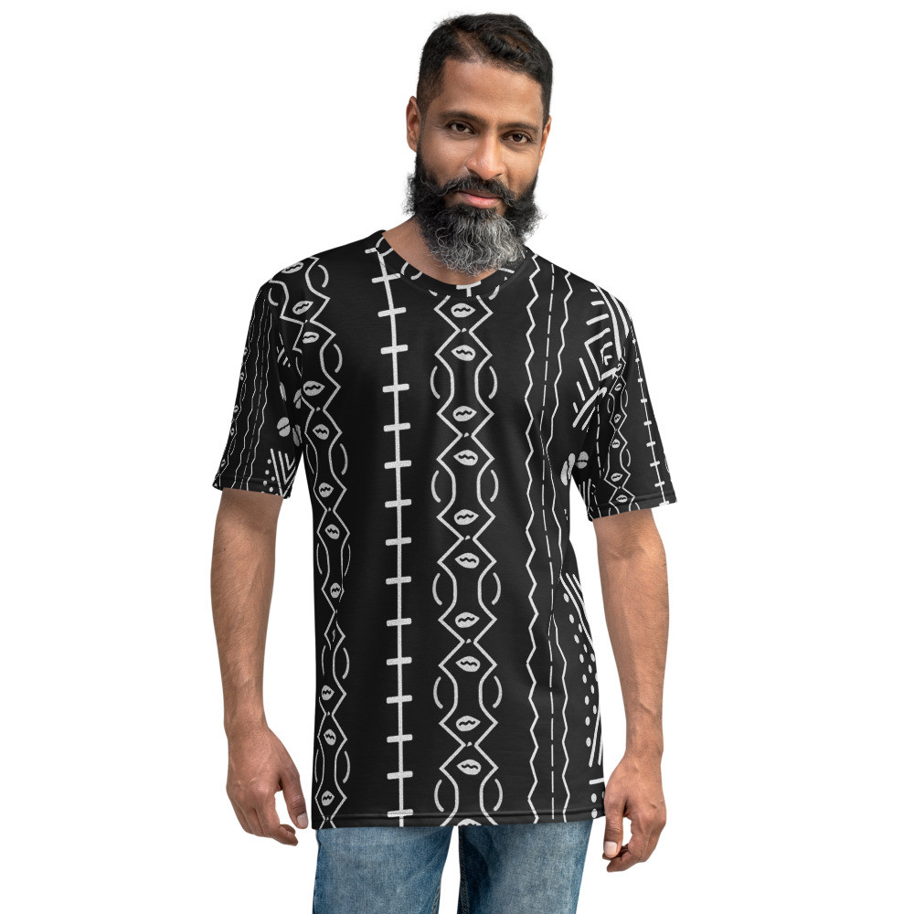 Men's Black Mud Cloth Inspired T-shirt IV