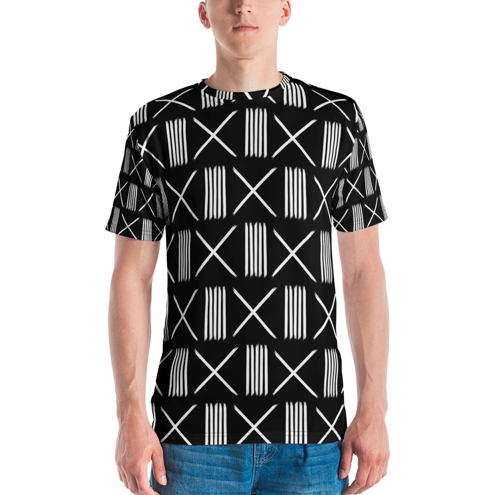 Men's Black Mud Cloth Inspired T-shirt III