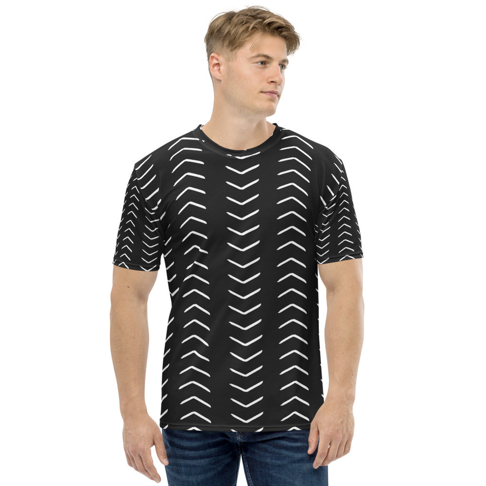 Men's Black Mud Cloth Inspired T-shirt