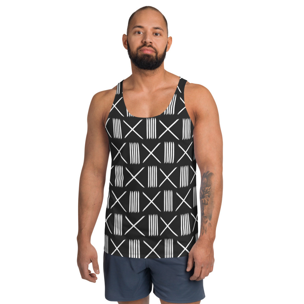 Men’s Black Mud Cloth Inspired Tank Top III