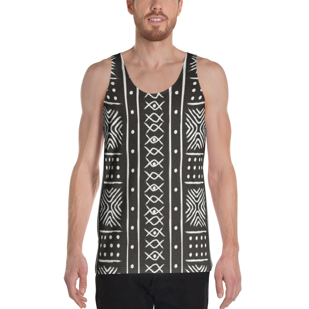 Men’s Black Mud Cloth Inspired Tank Top II