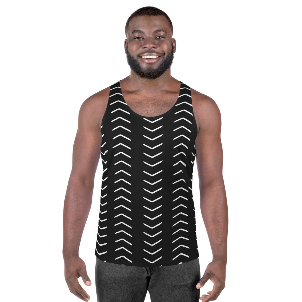 Men’s Black Mud Cloth Inspired Tank Top