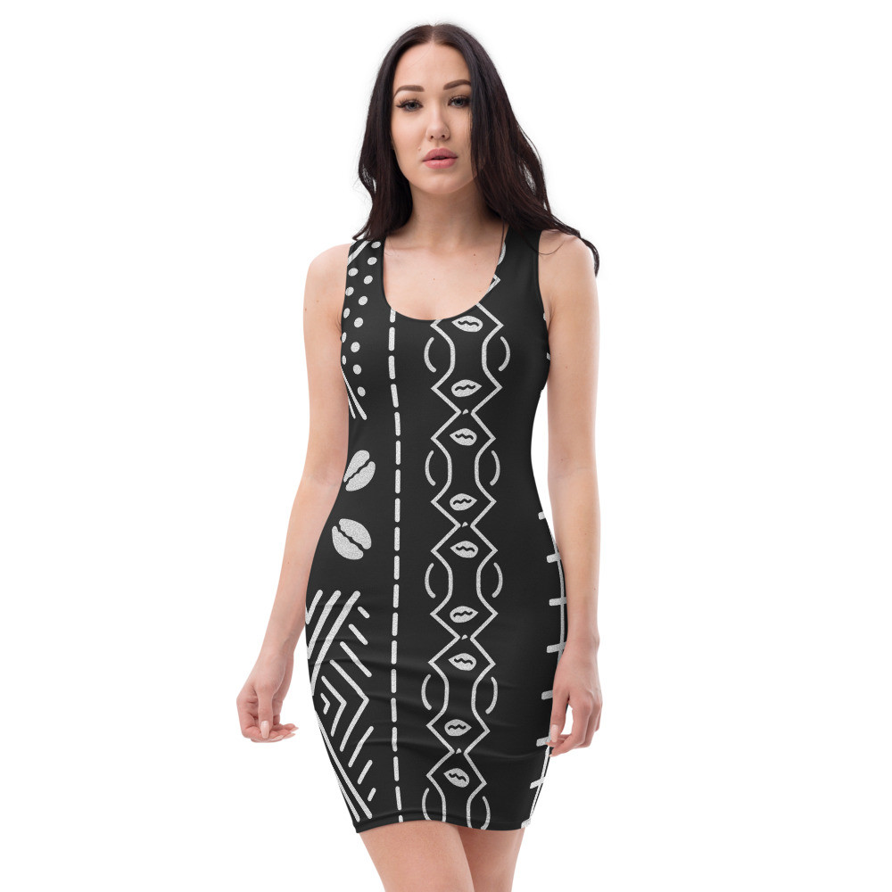 Black Mud Cloth Inspired Sun Dress IV