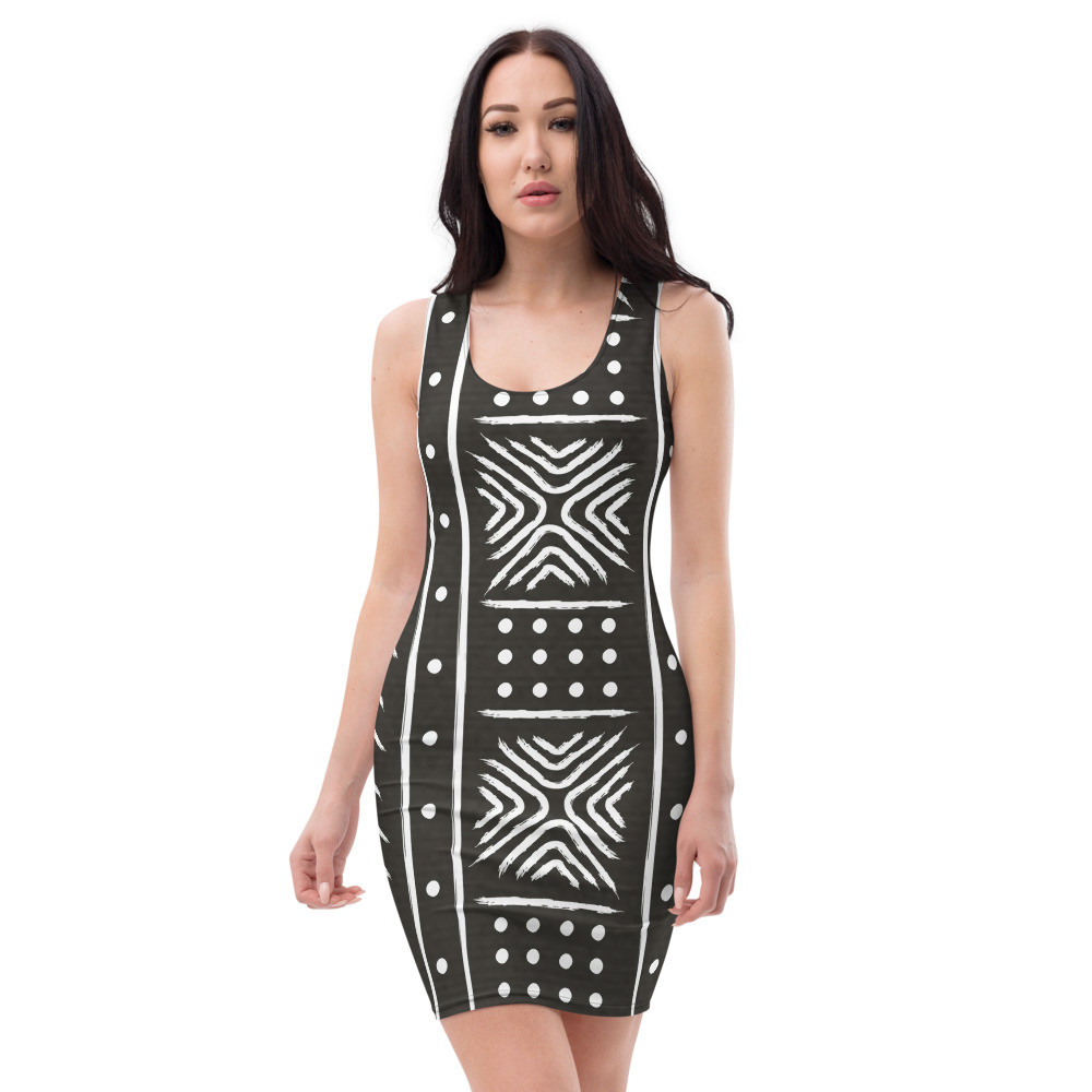 Black Mud Cloth Inspired Sun Dress II