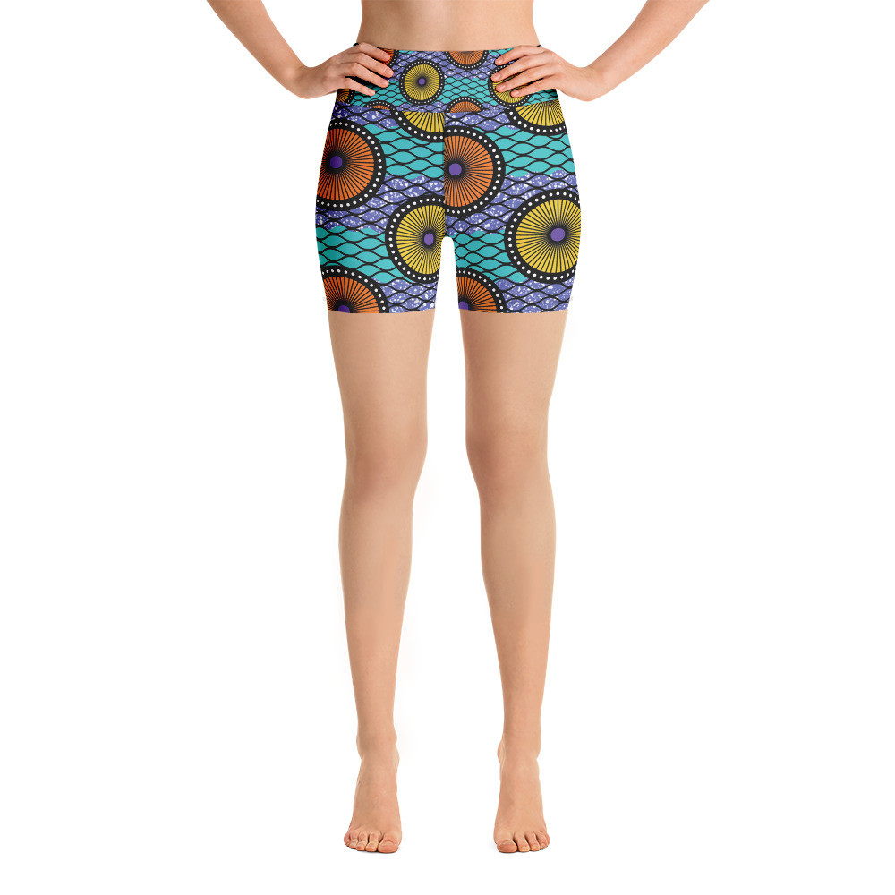 Ankara Circles Yoga Shorts II