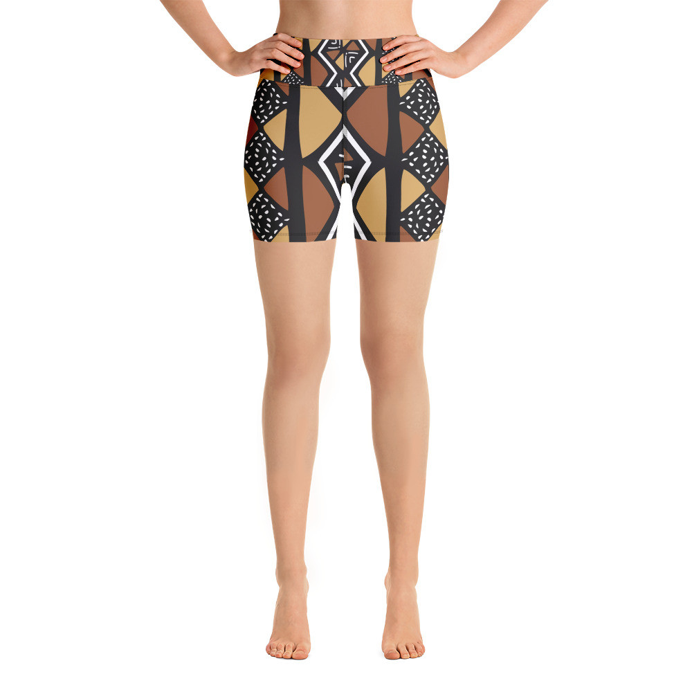 Mud Cloth Inspired Yoga Shorts II