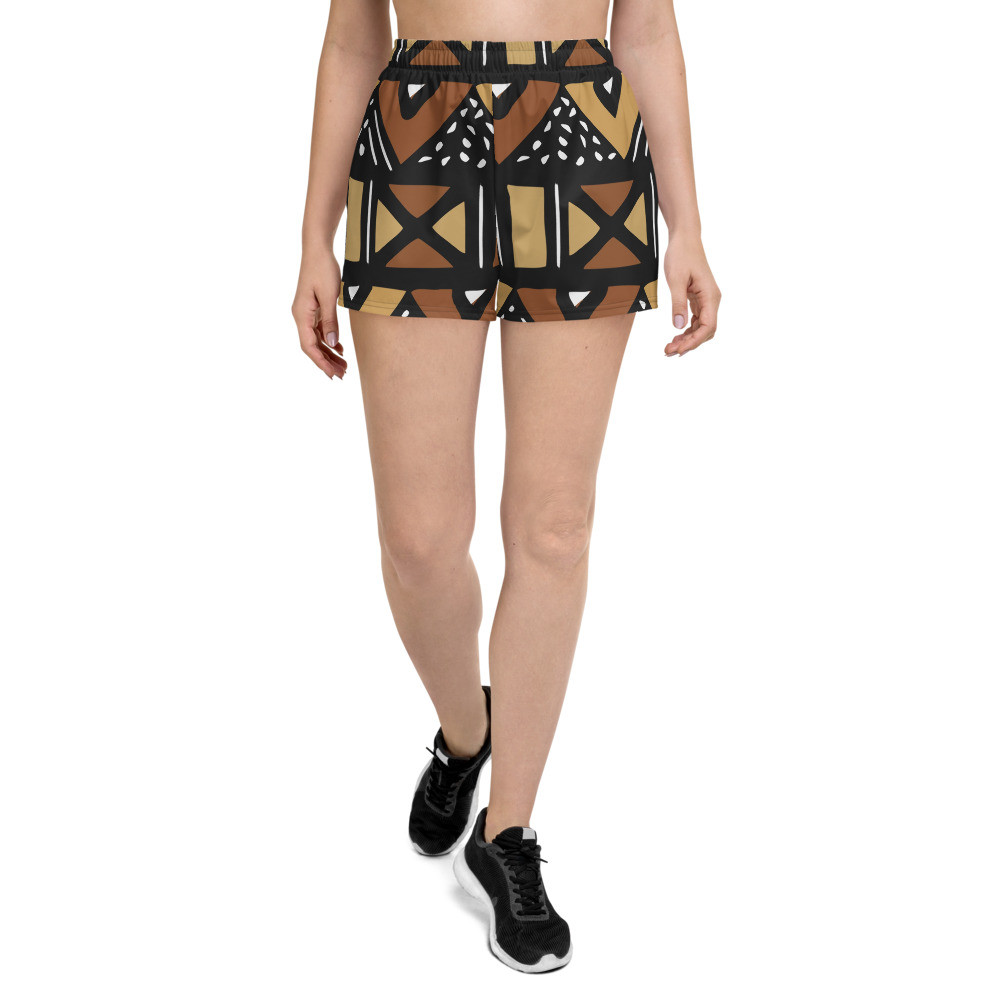 Women's Mud Cloth Inspired Athletic Short Shorts
