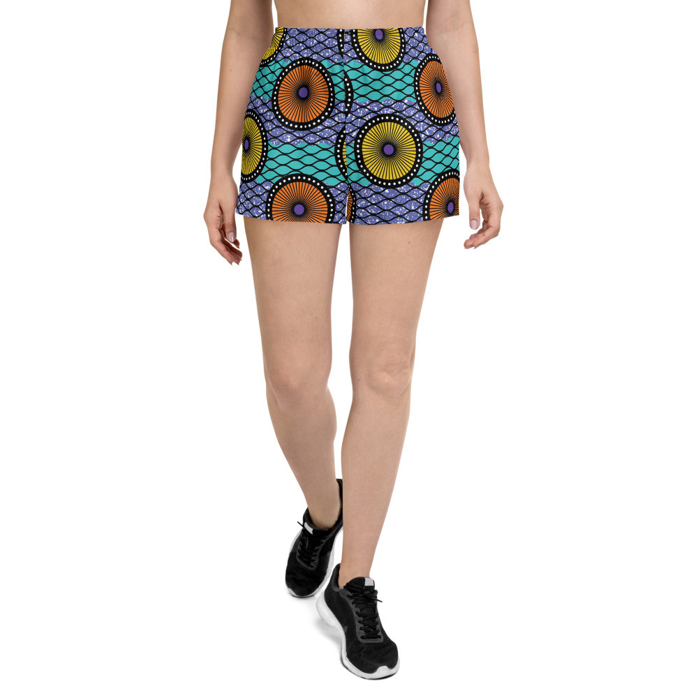 Women's Ankara Circles Athletic Short Shorts II