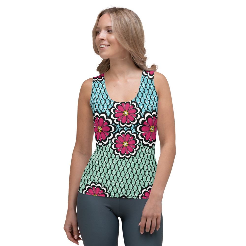 Women's Pink Flowers Tank Top