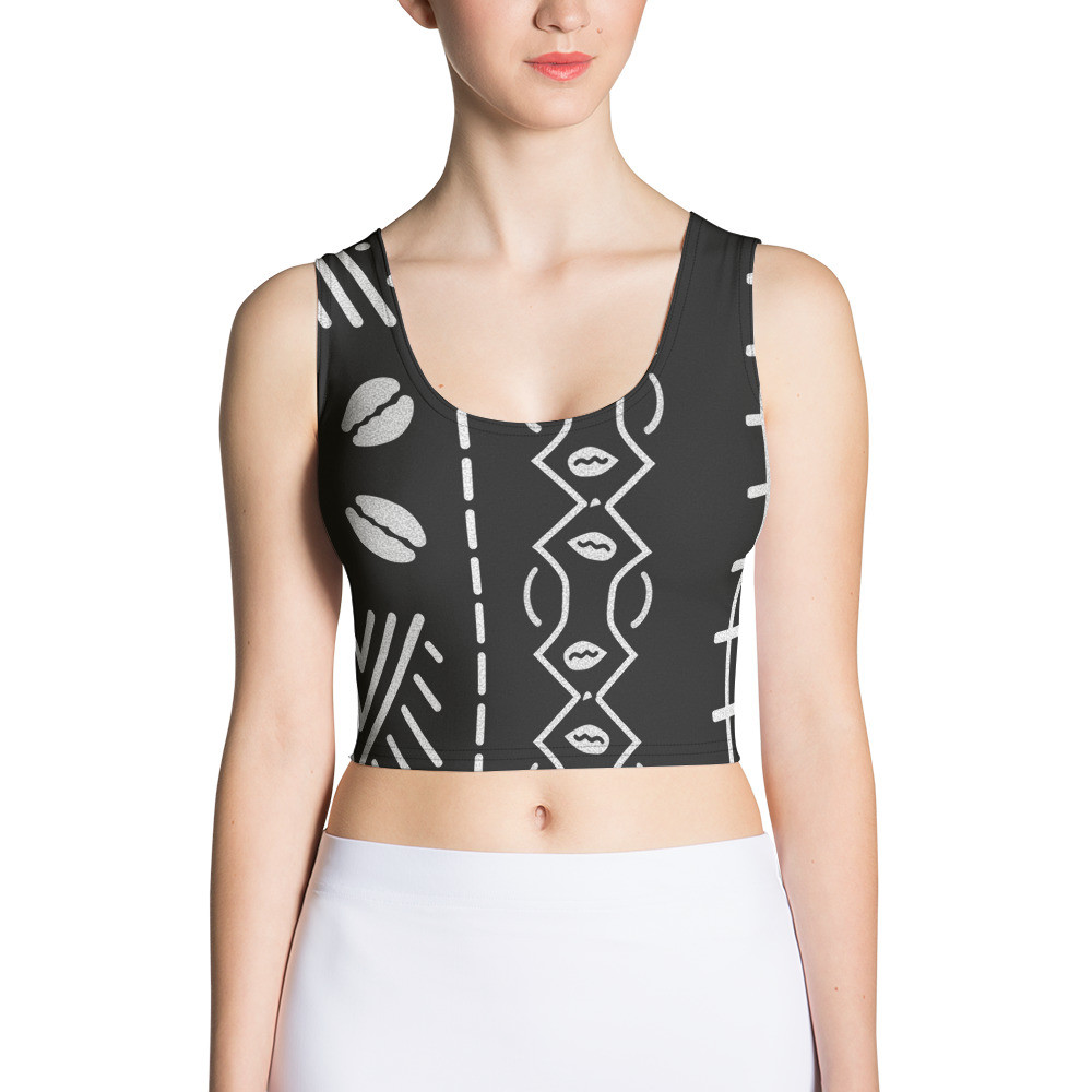 Black Mud Cloth Inspired Crop Top IV