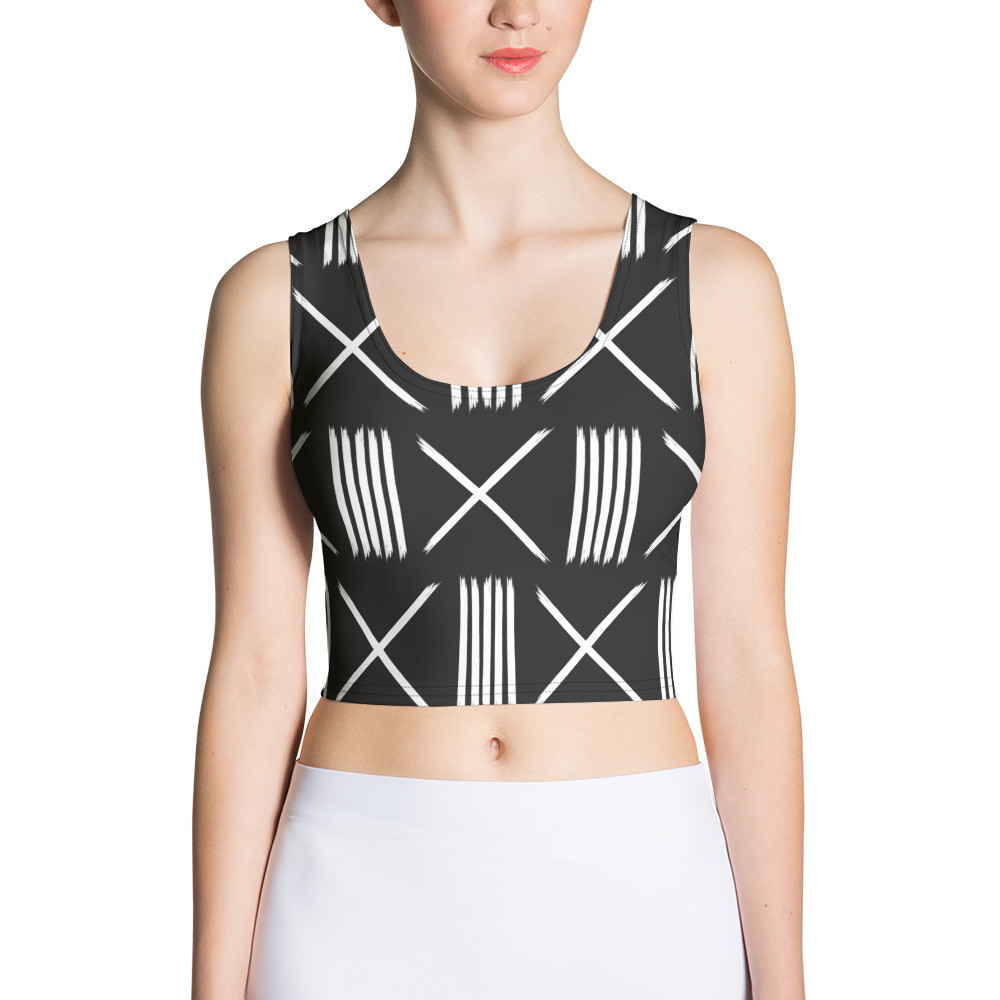 Black Mud Cloth Inspired Crop Top III 