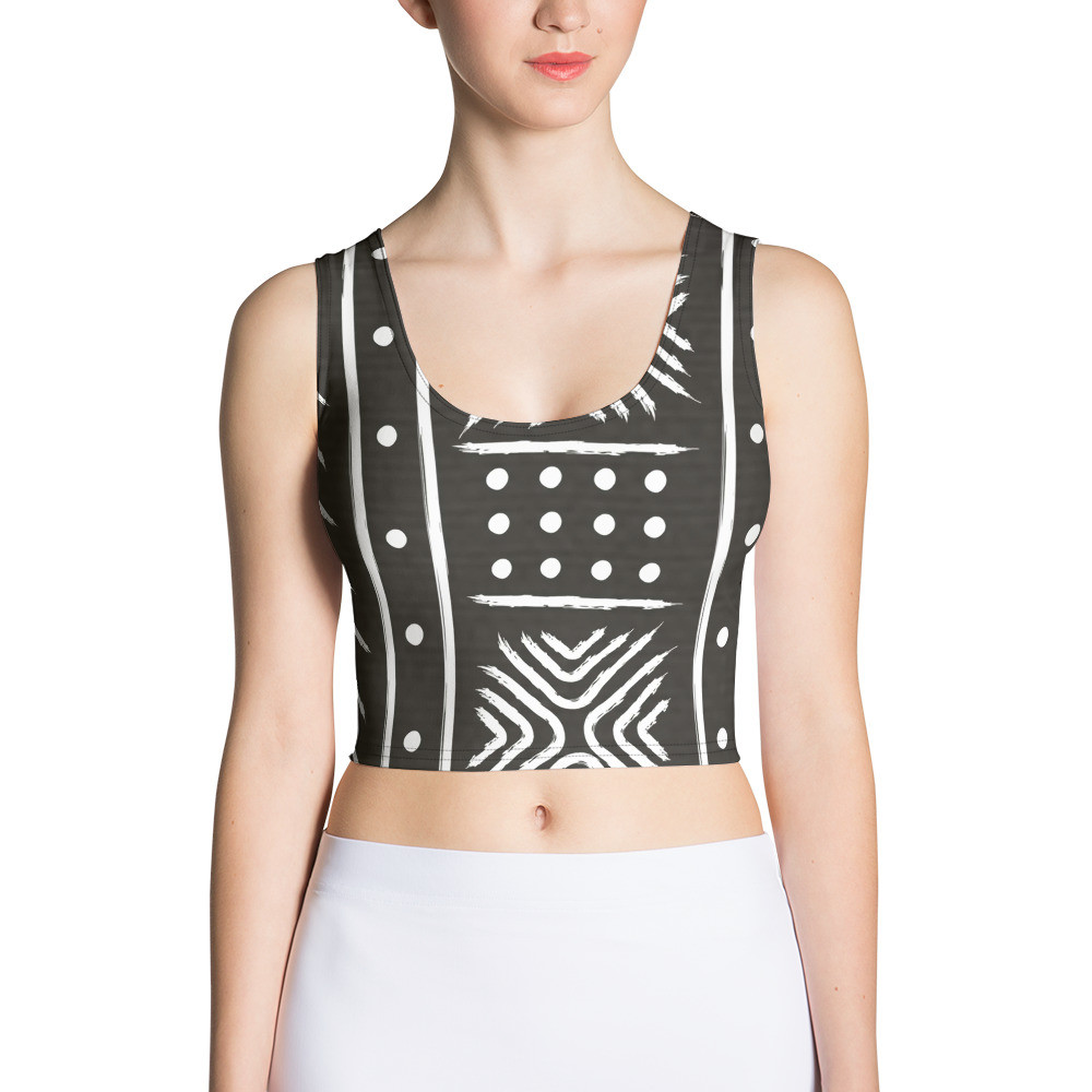 Black Mud Cloth Inspired Crop Top II 