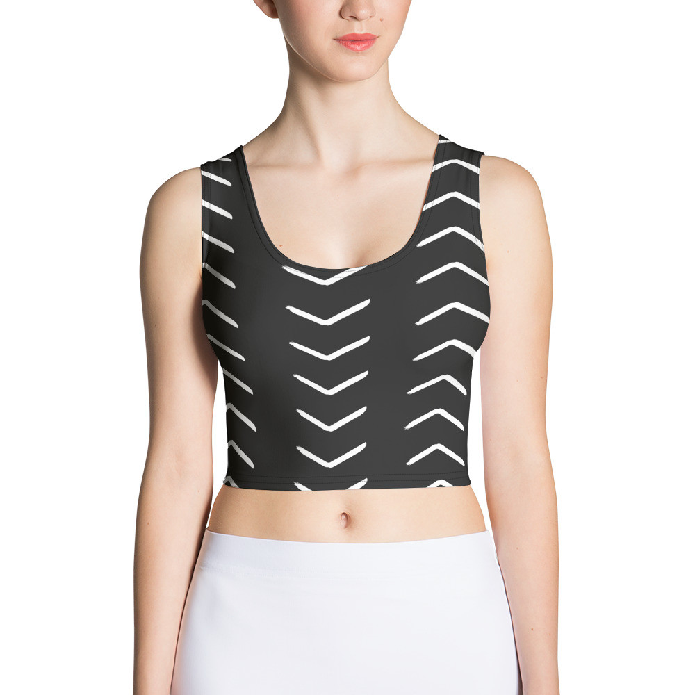 Black Mud Cloth Inspired Crop Top