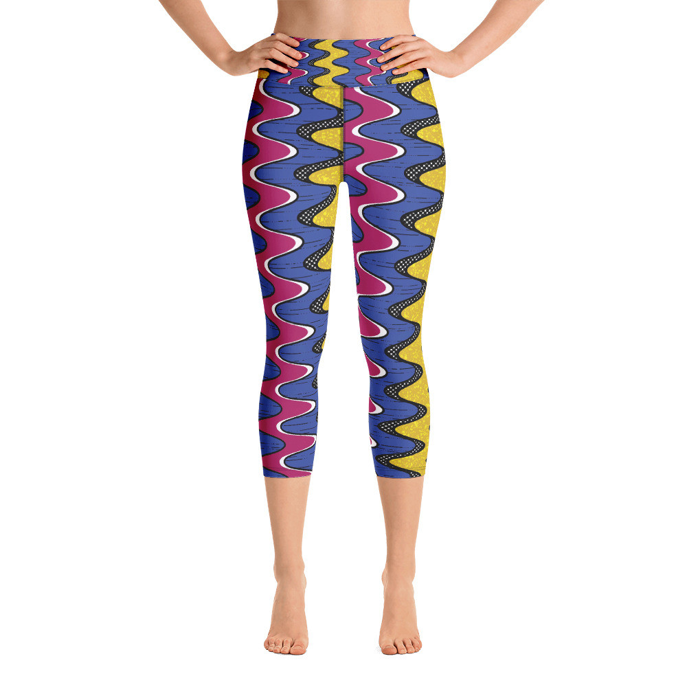 Squiggly Drip Yoga Capri Leggings II 
