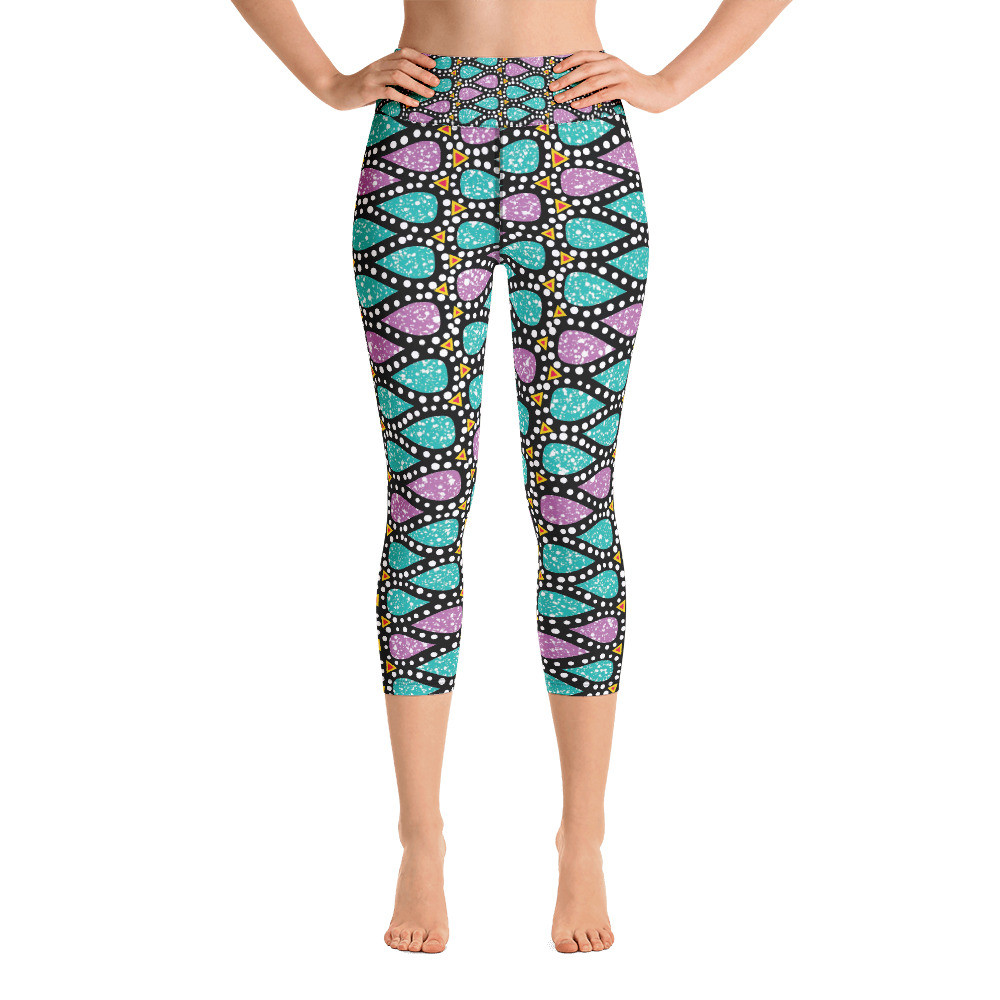 Icy Drops Yoga Capri Leggings 