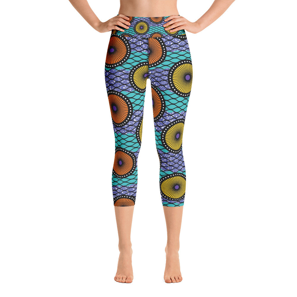 Ankara Circles Yoga Capri Leggings II
