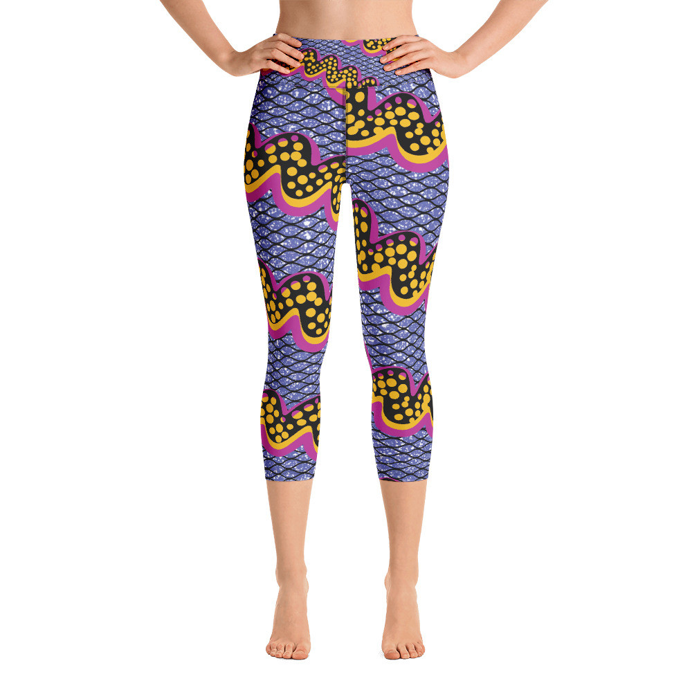 Squiggly Drip Yoga Capri Leggings