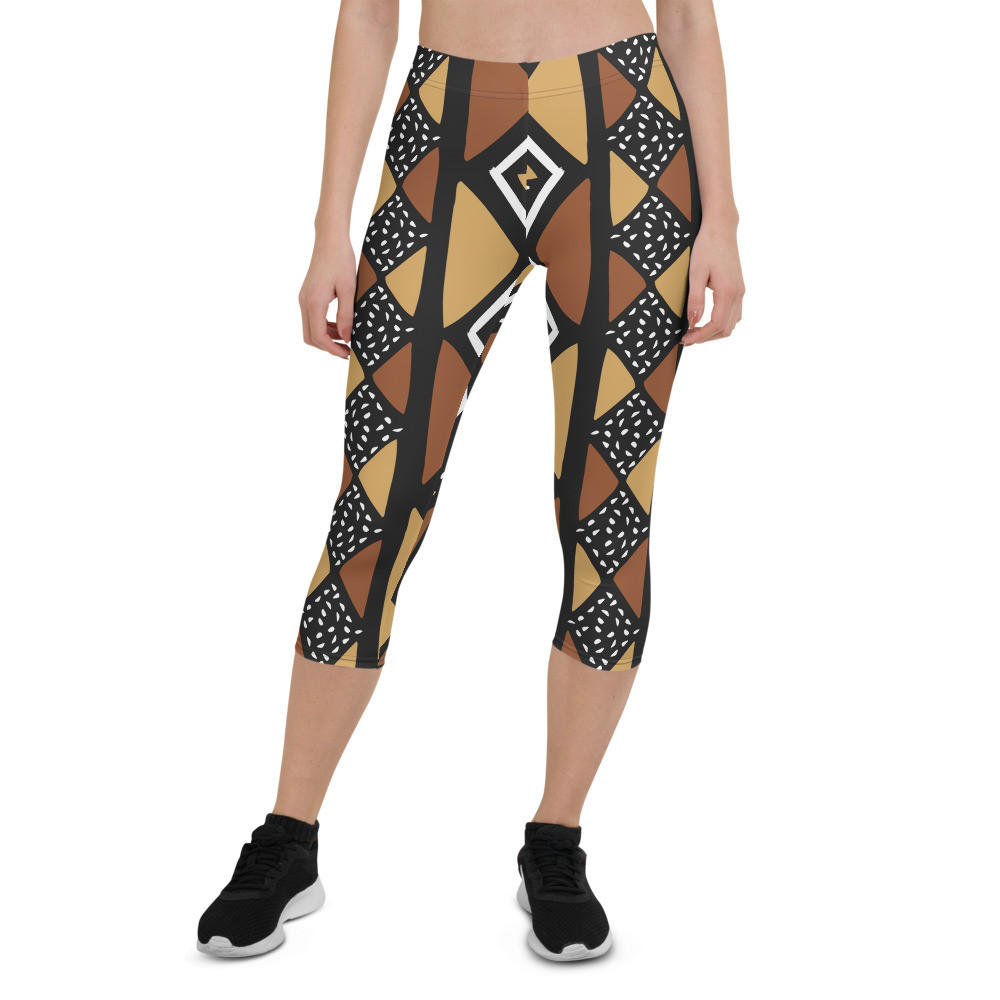 Mud Cloth Inspired Capri Leggings II 