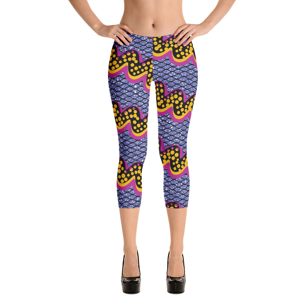 Squiggly Drip Capri Leggings