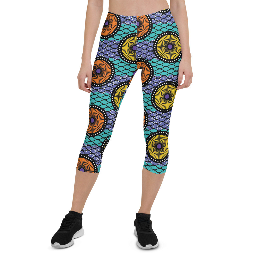 Ankara Circles Capri Leggings II 