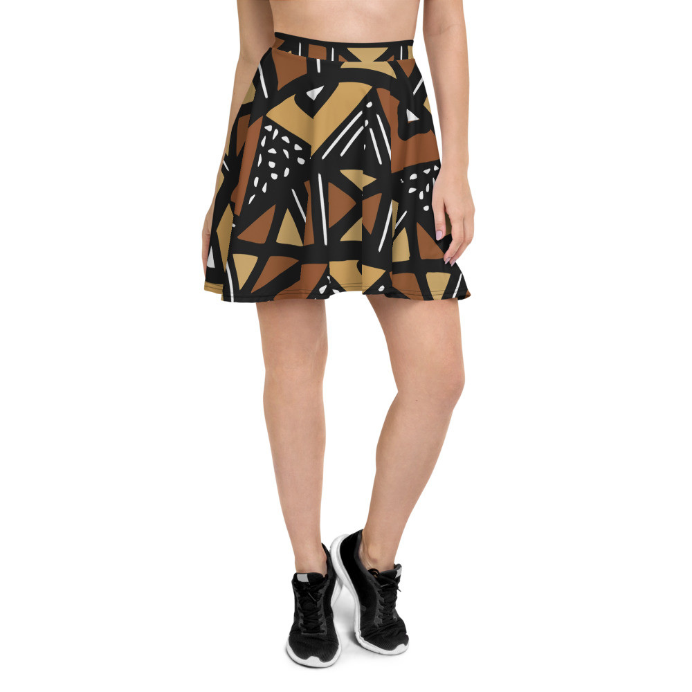 Mud Cloth Inspired Skater Skirt 