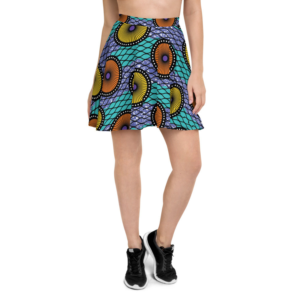 Ankara Circles Skater Skirt II 